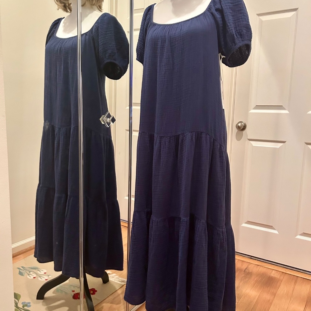NWT HONORINE ELODIE LONG DRESS NAVY